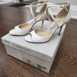 Jimmy Choo white stiletto heels